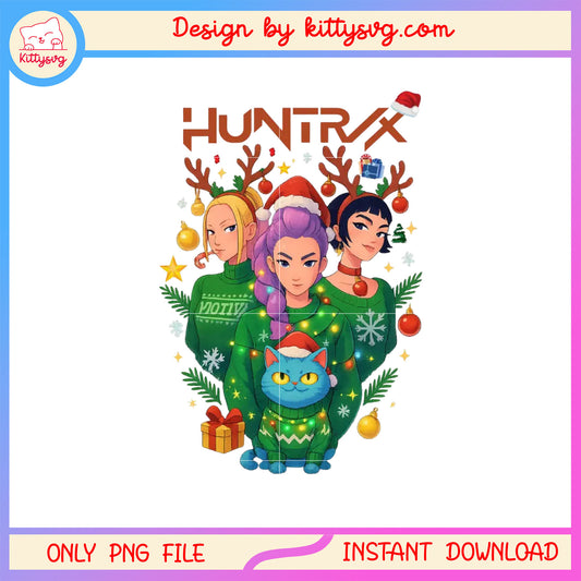 Demon hunters huntrix kpop tiger xmas png, the huntrix band png