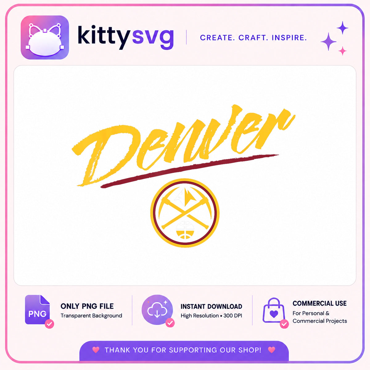 Denver Nuggets PNG, Basketball Team Logo, Nuggets PNG