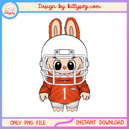 Denver broncos team labubu doll clothes png, denver broncos png