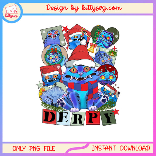 Derpy cat kpop christmas decor clipart png, merry x-mas png