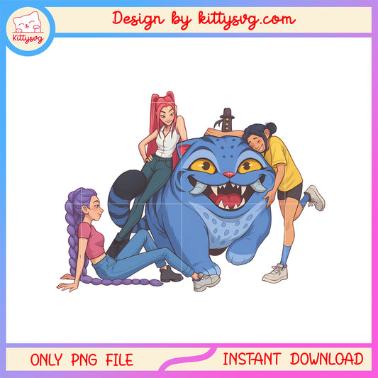 Derpy demon with girl characters png, demon hunters movie png