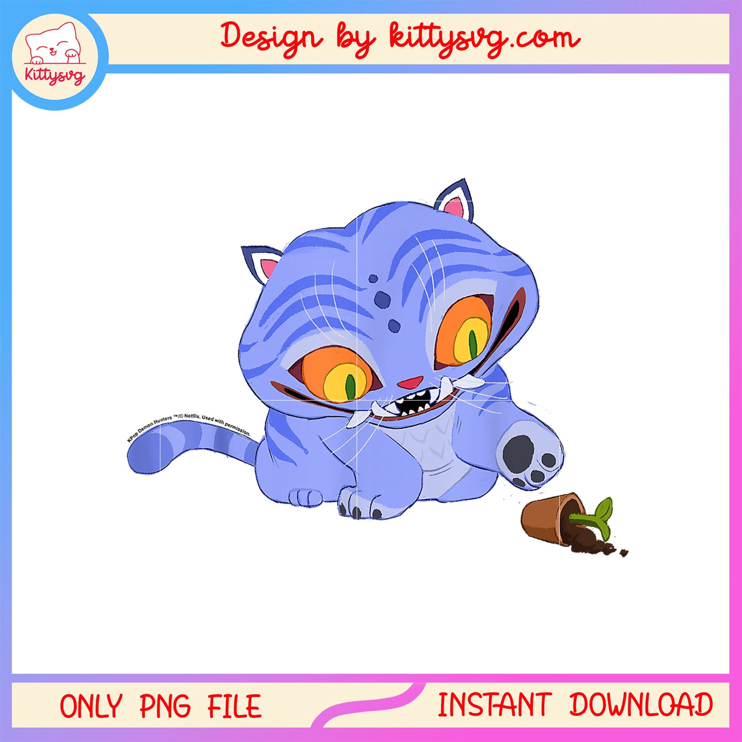 Derpy playing with plant vase design png, kpop demon hunter cast png