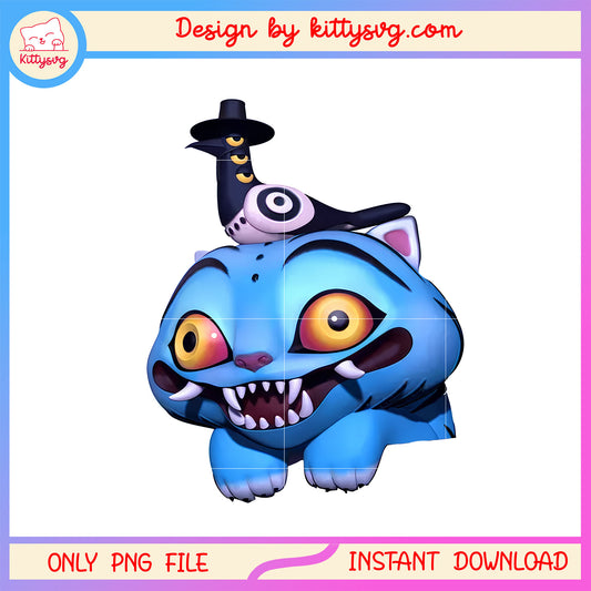 Derpy tiger demon and crow design png, kpop hunters movie png