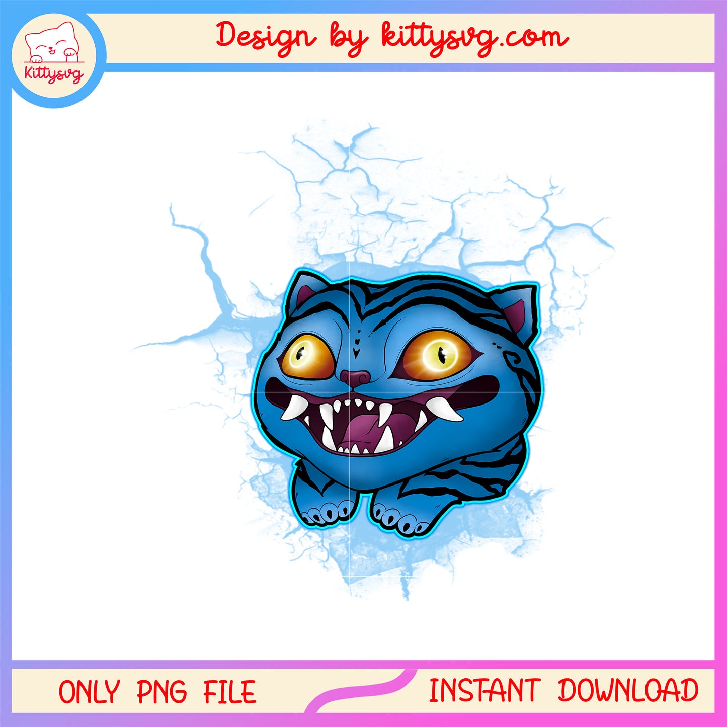 Derpy tiger face crack design png, kpop demon hunters movie png