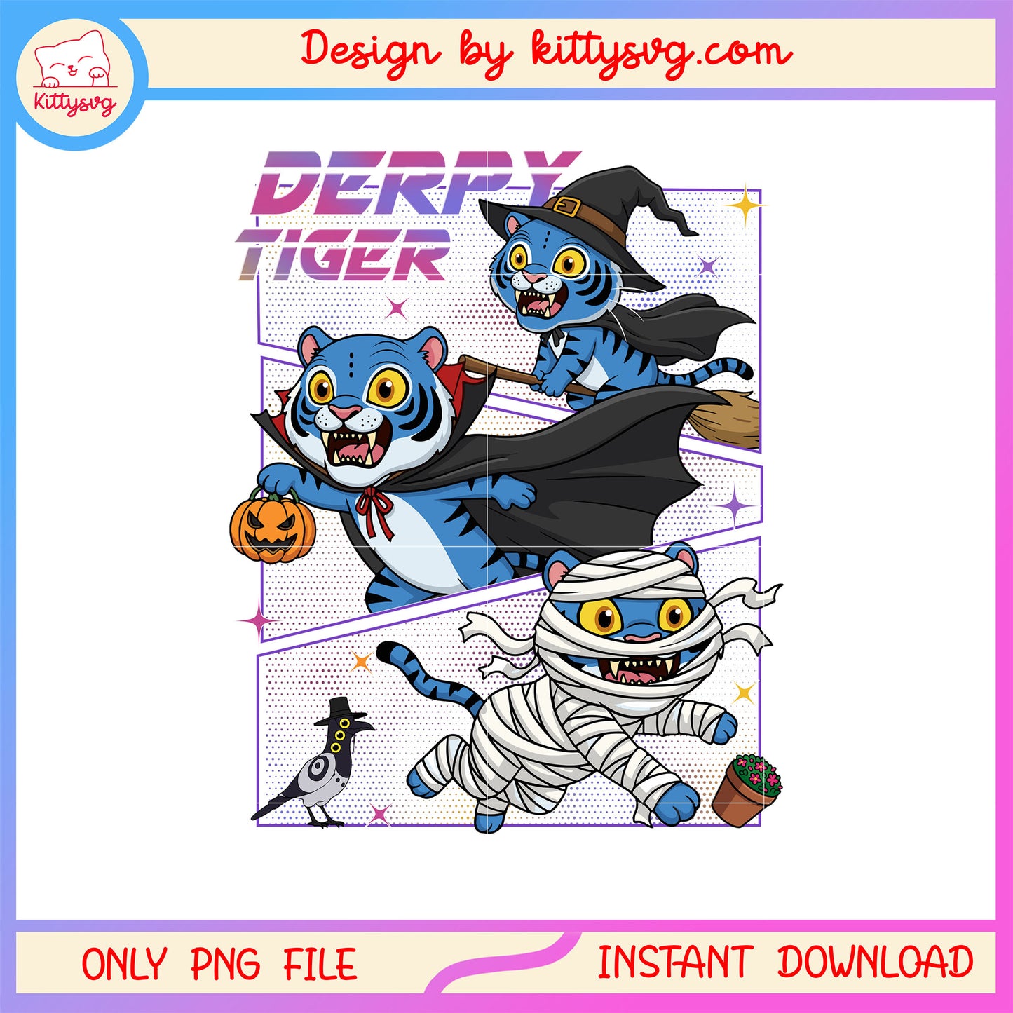 Derpy tiger halloween outfits png, derpy demon png