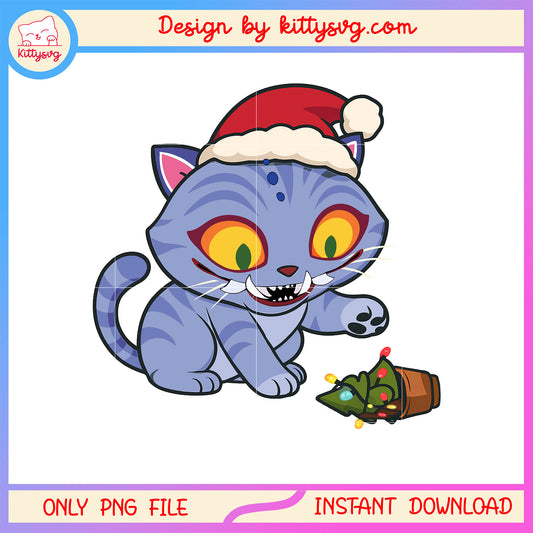 Derpy tiger santa hat christmas tree lights png, christmas tree png