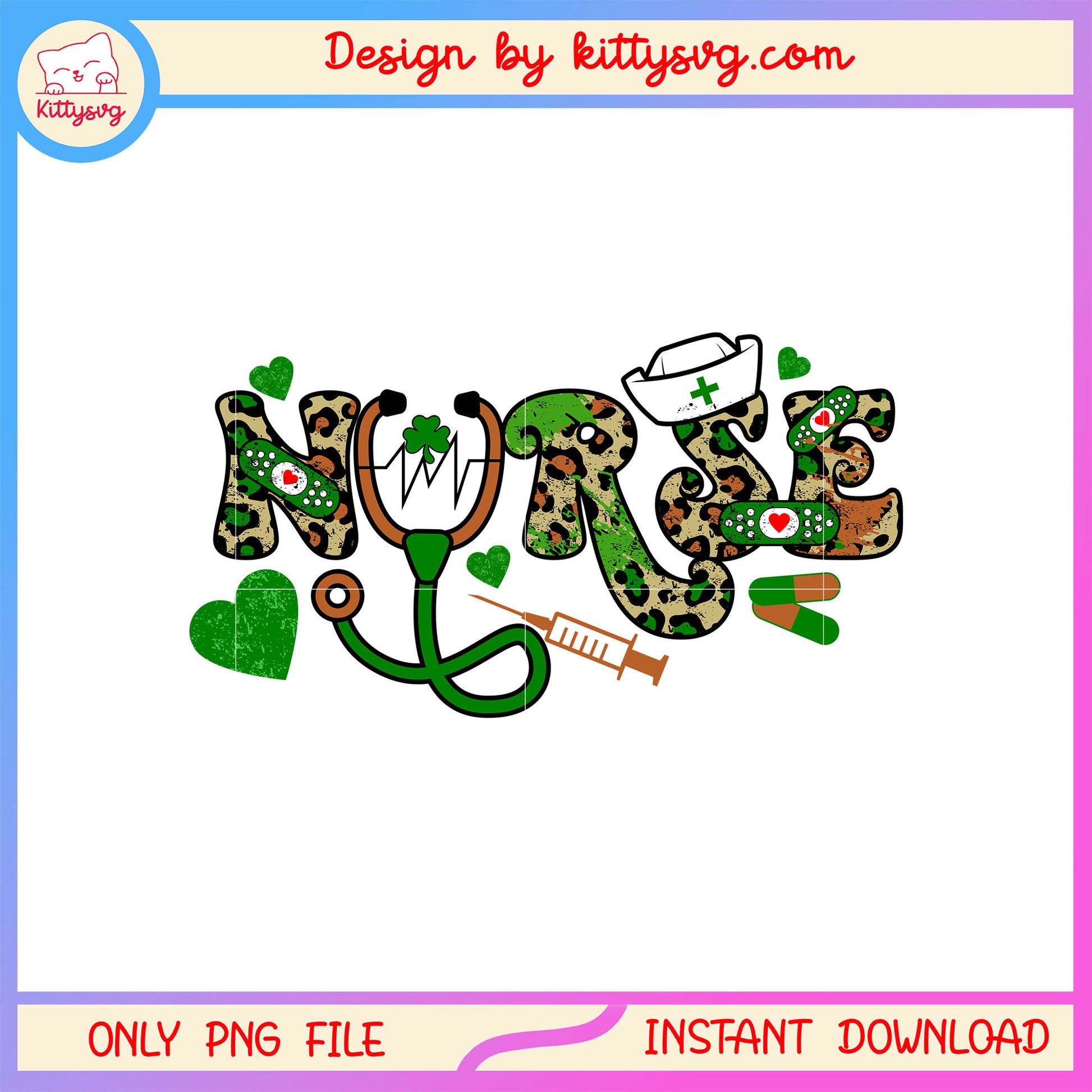 Design nurse st patrick's png, when is st patrick's day​ png