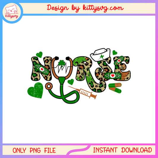 Design nurse st patrick's png, when is st patrick's day​ png