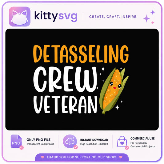 Detasseling Crew Veteran PNG, Corn Detasseling PNG, Funny Farmer PNG