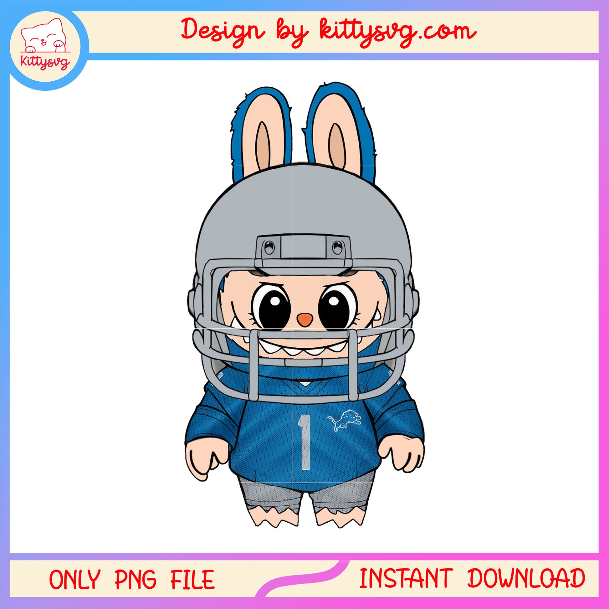 Detroit lions ncaa team labubu doll clothes png, detroit lions png