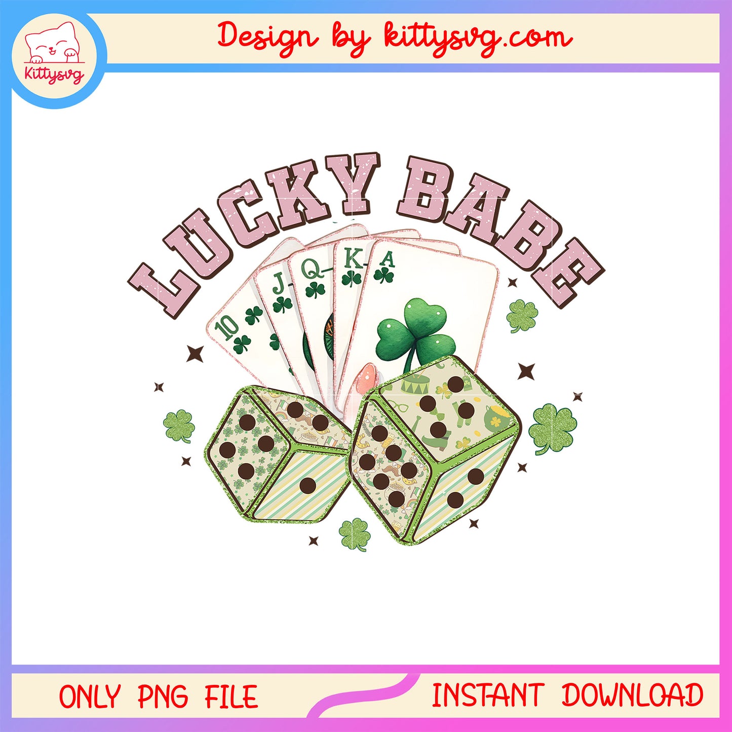 Dice playing cards patrick png, st patrick's day dice game png