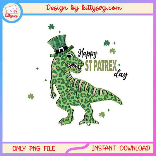 Dino green customer patrick png, st patrick's day green png