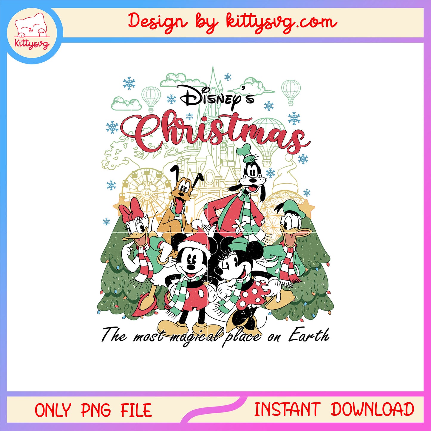 Disney's christmas the most magical place on earth png, x'mas png
