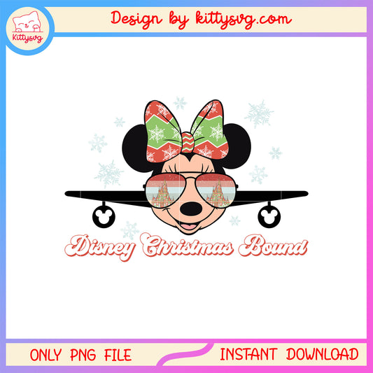 Disney christmas bound minnie glasses png, christmas minnie mouse png 