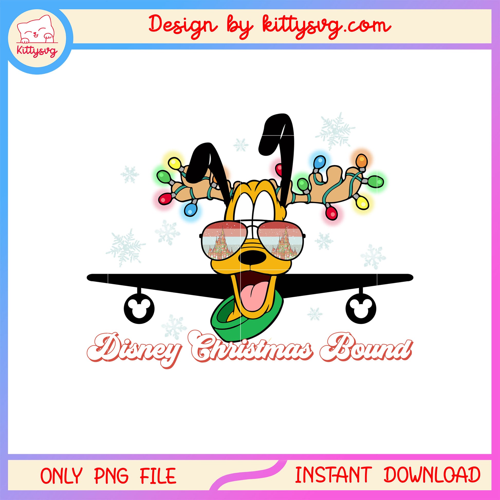 Disney christmas bound pluto glasses png, pluto christmas png 