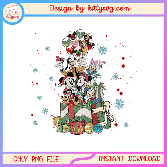 Disney christmas gifbox mickey png, merry christmas friend png 