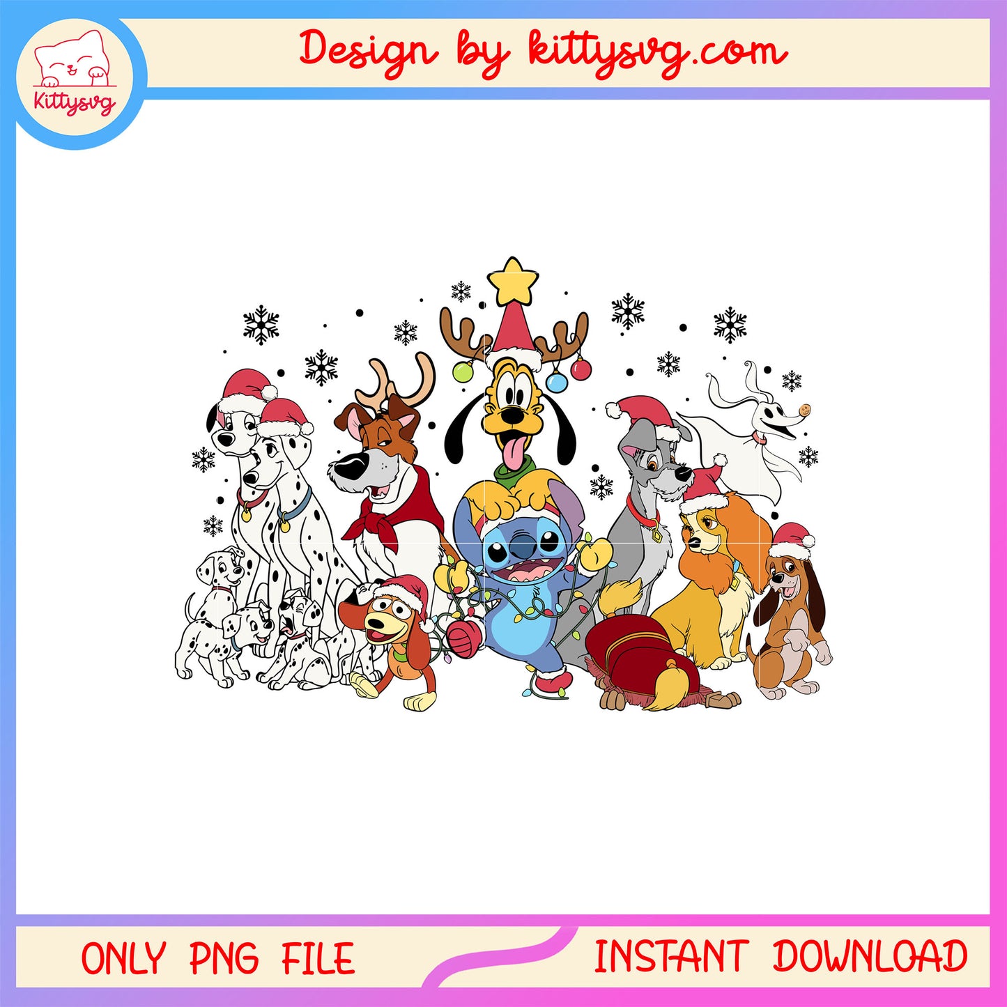 Disney dogs merry funny christmas png, merry christmas decor png