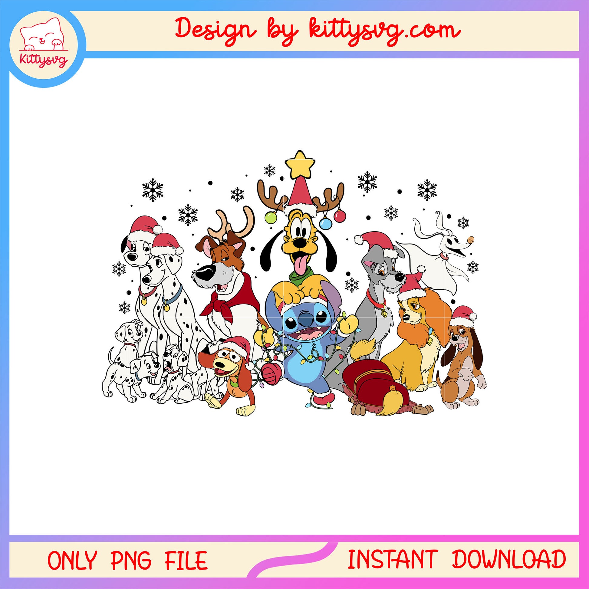 Disney dogs merry funny christmas png, merry christmas decor png