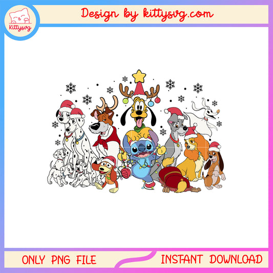 Disney dogs merry funny christmas png, merry christmas decor png
