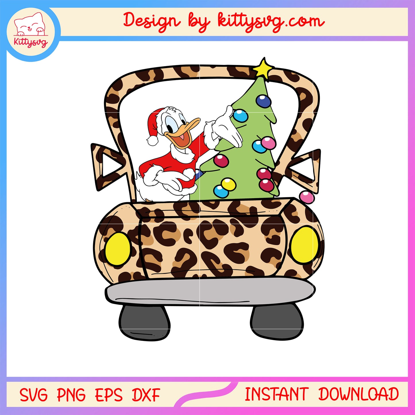 Disney donald christmas tree in car svg, disney christmas days svg