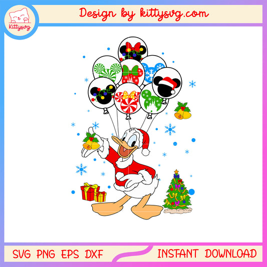 Disney donald gif balloons christmas svg, disney donald character svg
