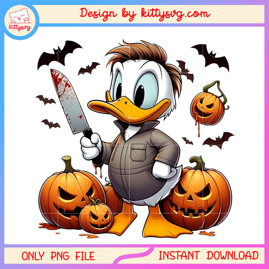Disney donald halloween design png, donald duck disney halloween png