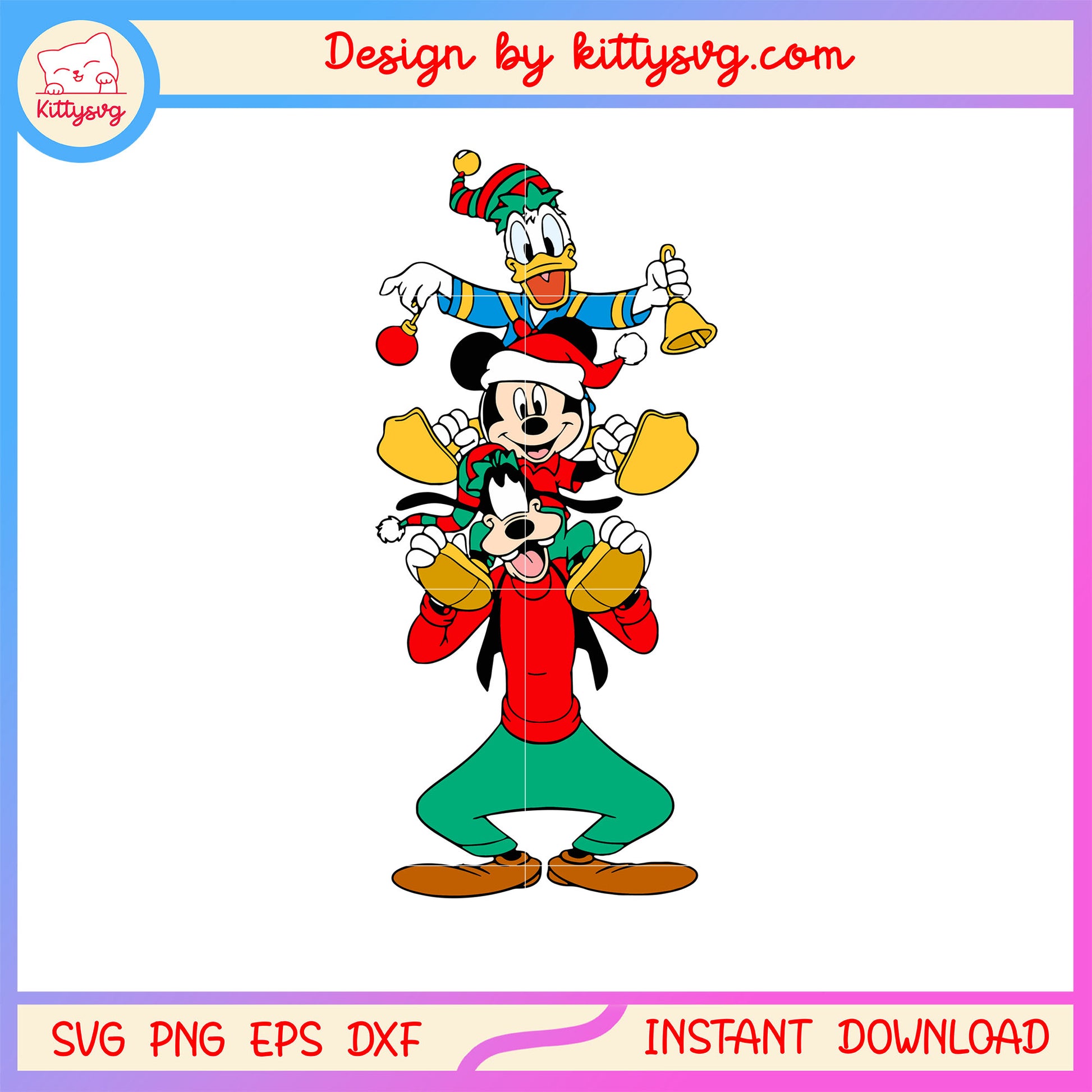 Disney friend donald mickey goofy christmas svg, x'mas svg
