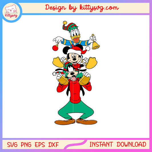 Disney friend donald mickey goofy christmas svg, x'mas svg