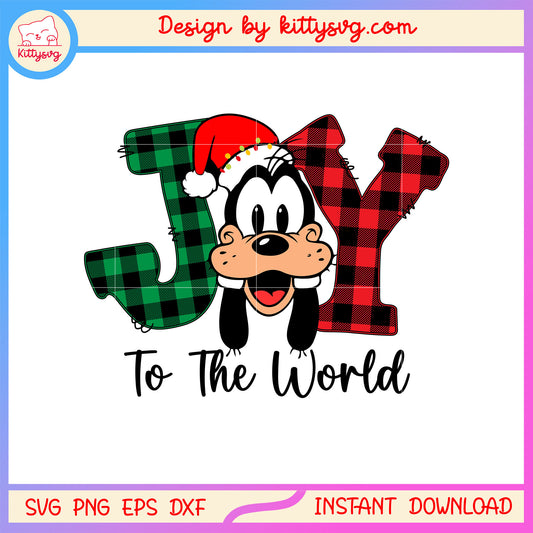 Disney goofy joy to the world christmas svg, goofy disney svg