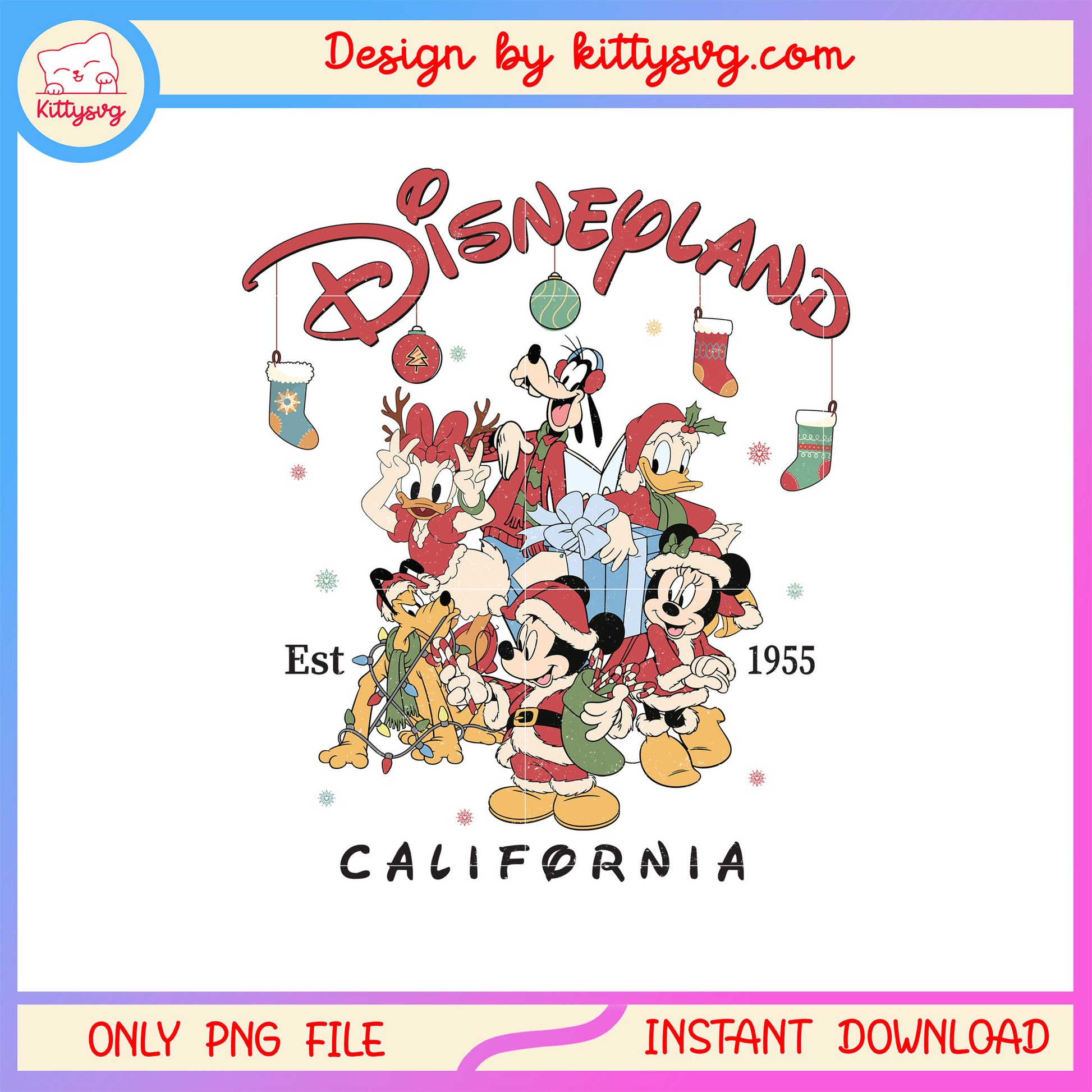 Disneyland california est 1955 characters png, disneyland png