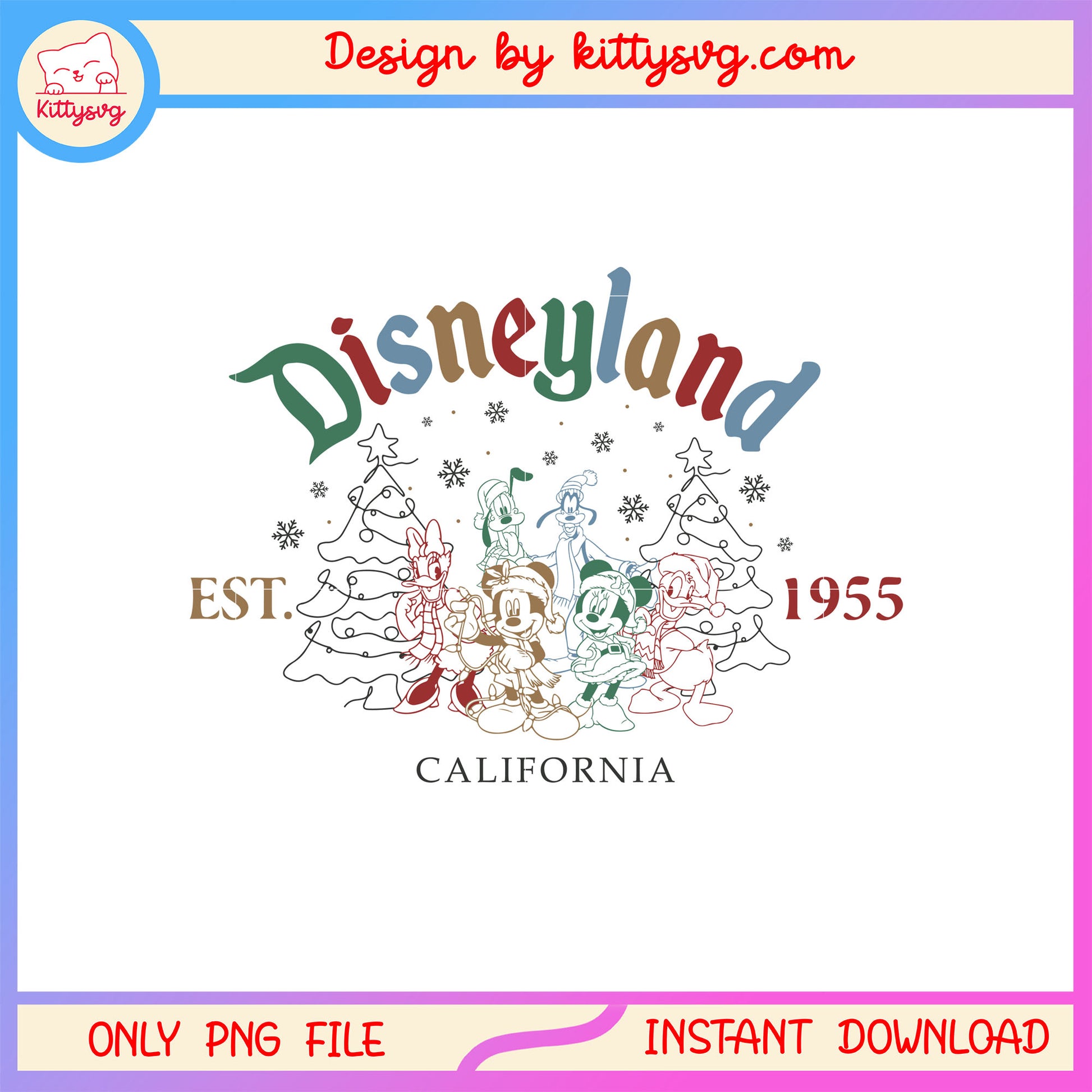 Disneyland california est 1955 christmas tree png, merry x-mas png