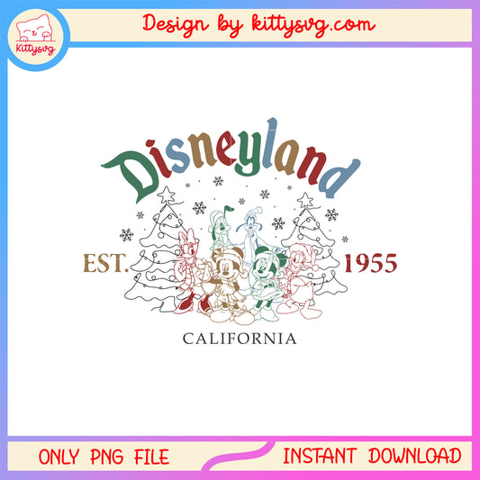 Disneyland california est 1955 christmas tree png, merry x-mas png