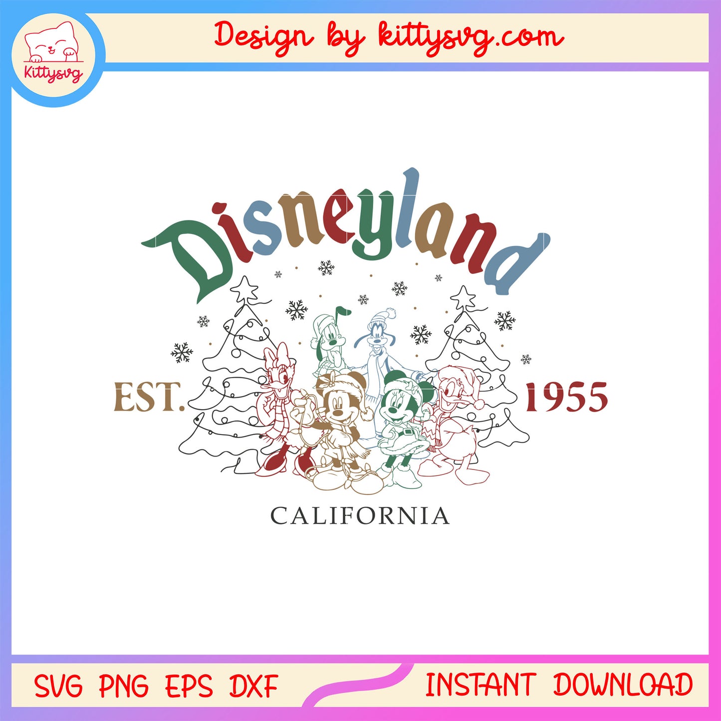 Disneyland california est 1955 mickey friends svg, mickey friends svg