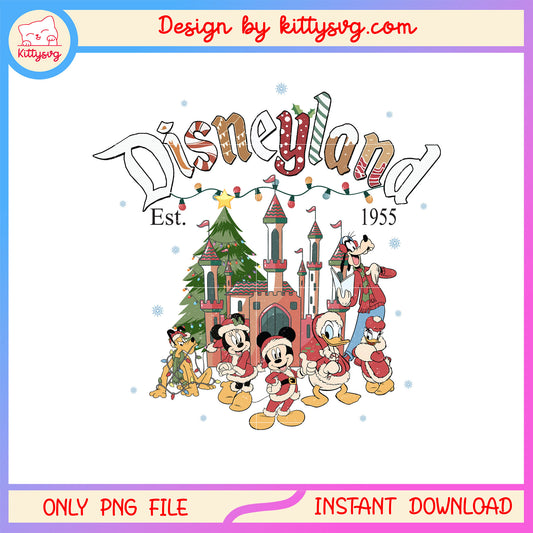 Disneyland est 1955 mickey friends png, happy christmas wishes png