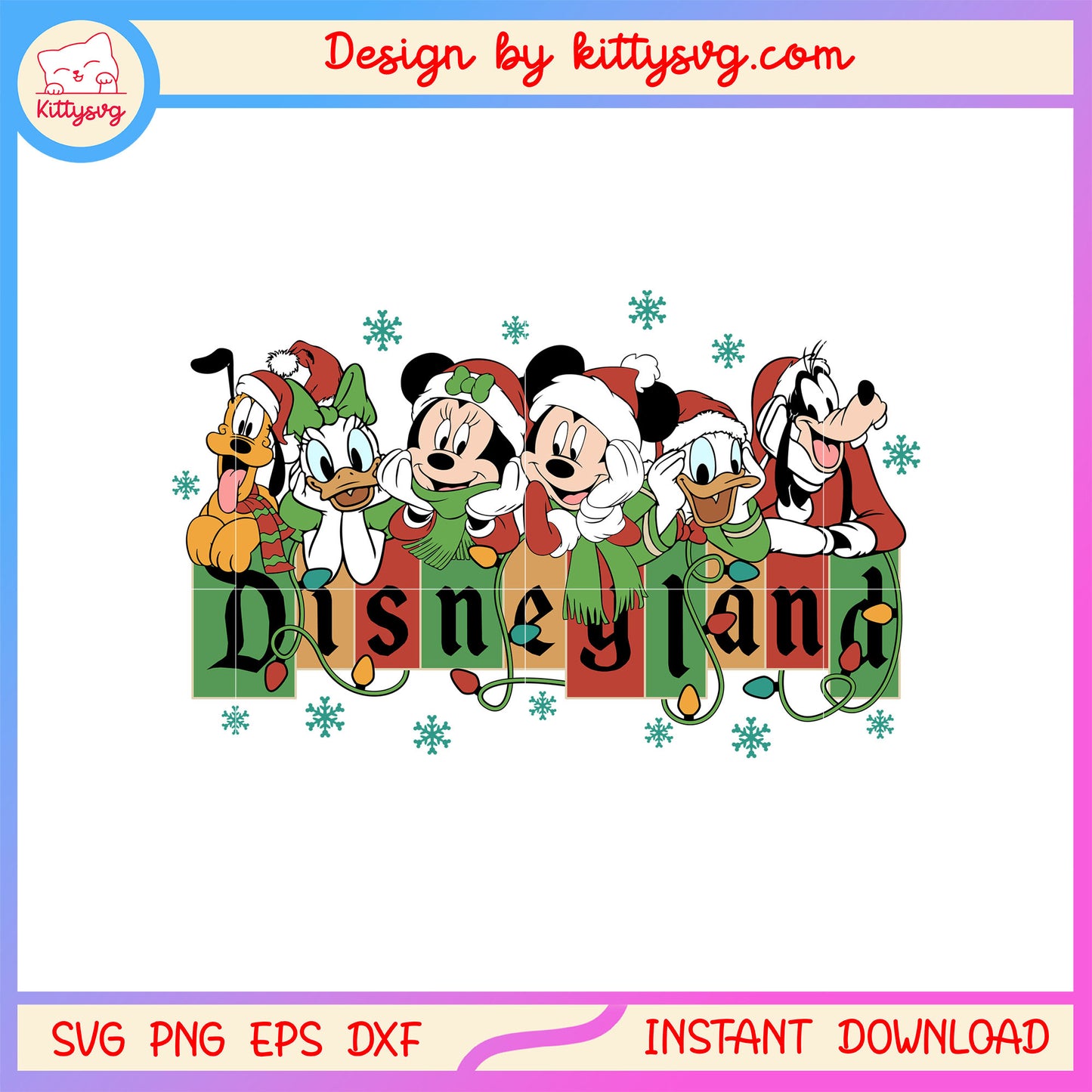 Disneyland mickey cartoon christmas svg, vintage christmas svg