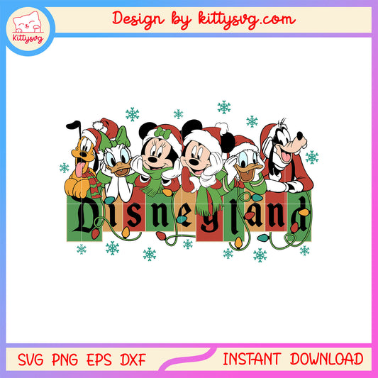 Disneyland mickey cartoon christmas svg, vintage christmas svg