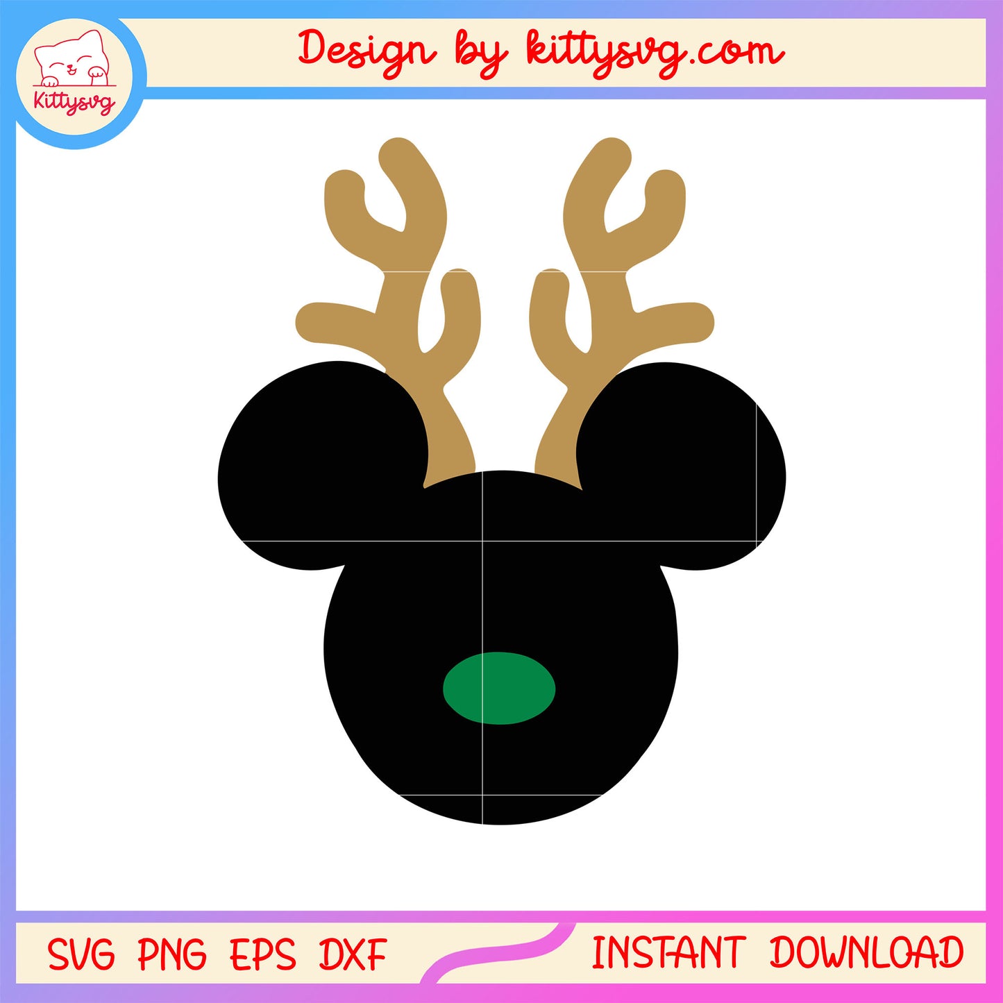Disney mickey christmas antlers svg, walt disney world christmas svg