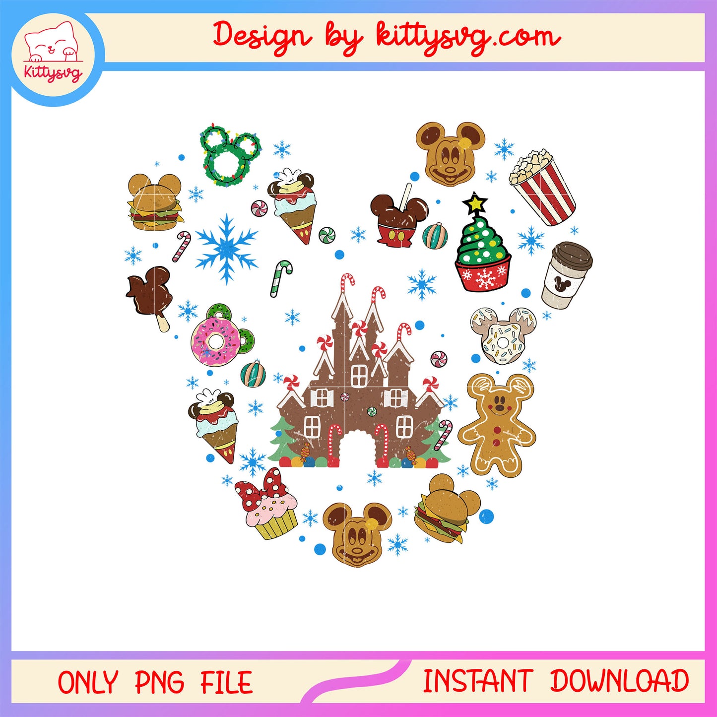 Disney mickey ear candy cookies christmas png, cookies christmas png