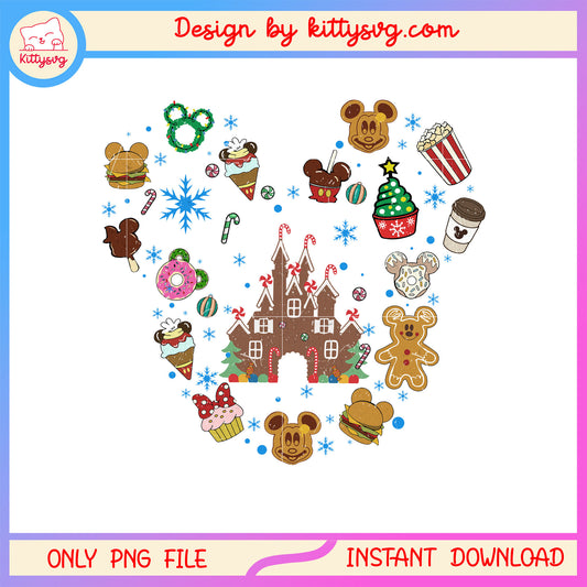 Disney mickey ear candy cookies christmas png, cookies christmas png