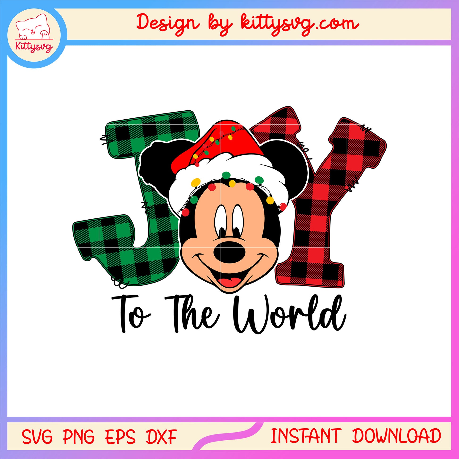 Disney mickey joy to the world design svg, mickey face svg