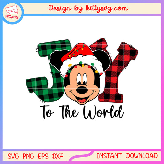 Disney mickey joy to the world design svg, mickey face svg