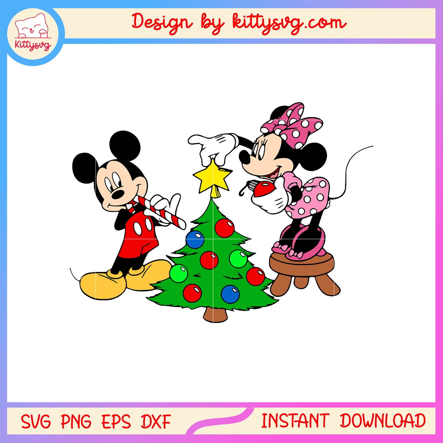 Disney mickey minnie mouse christmas tree svg, christmas decor vsg