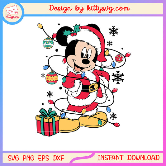 Disney mickey mouse christmas lights svg, mickey mouse disney svg