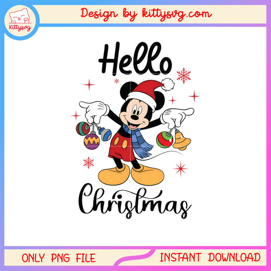 Disney mickey mouse hello christmas png, christmas mickey mouse png