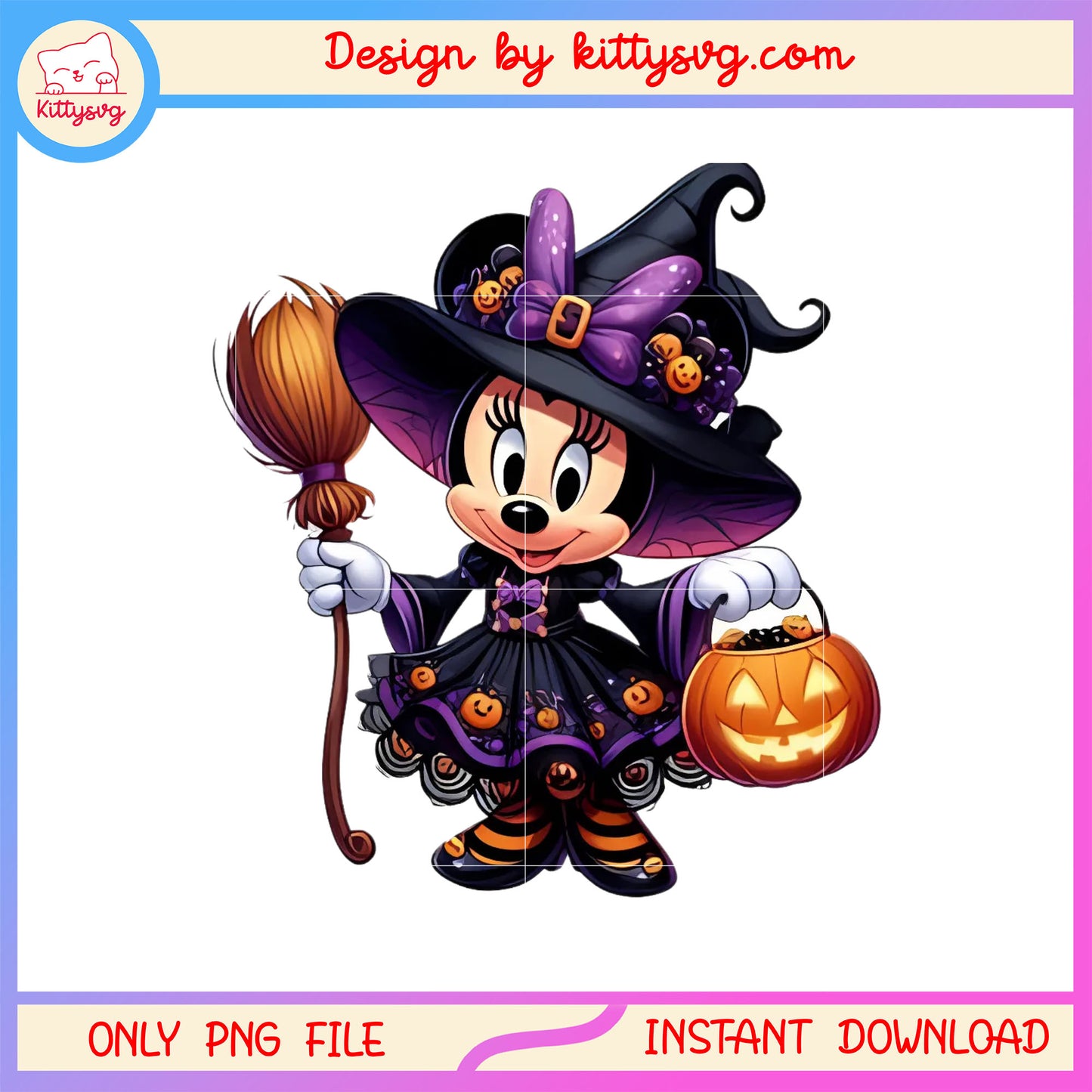 Disney minnie halloween witch costume png, happy halloween png