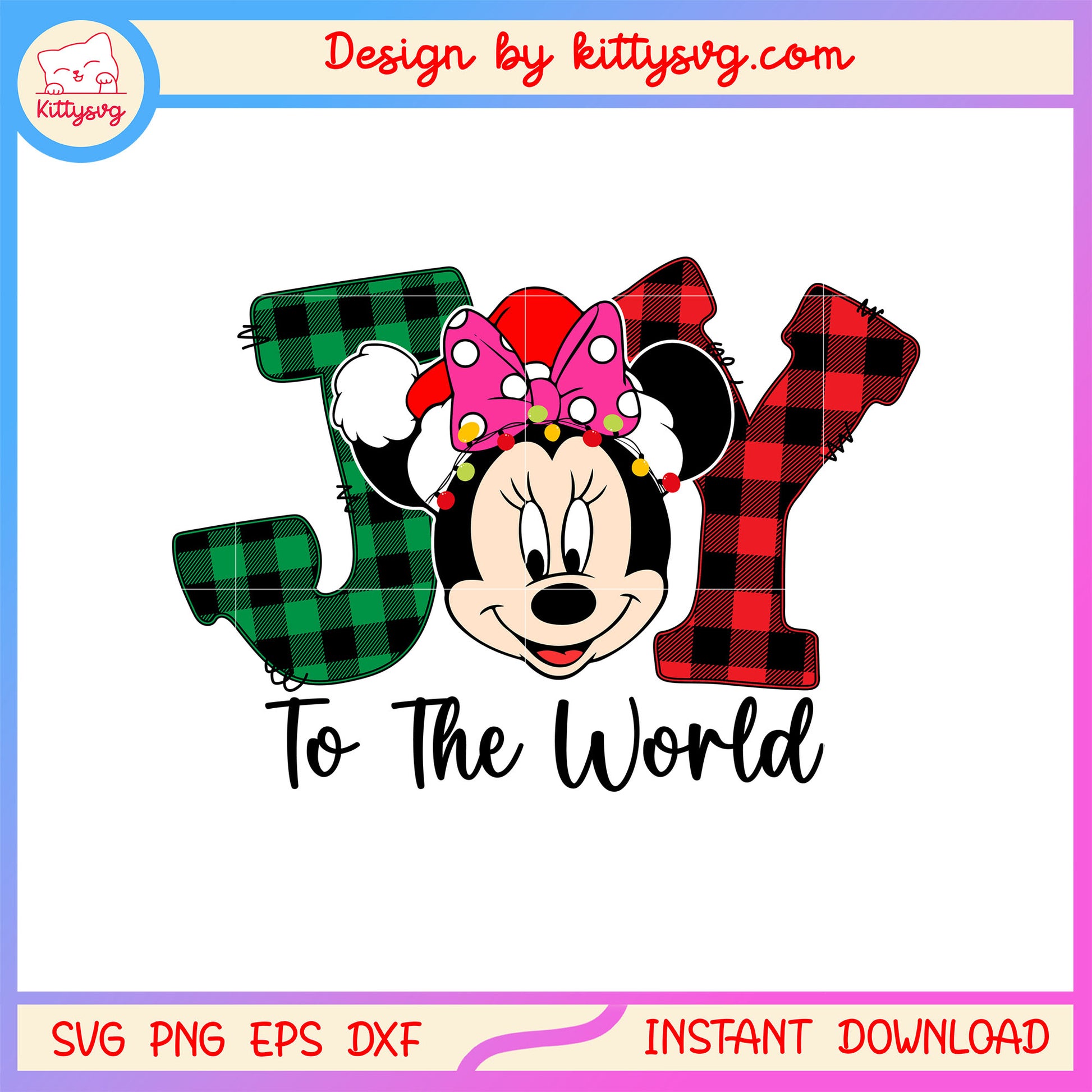 Disney minnie joy to the world christmas svg, disney minnie face svg
