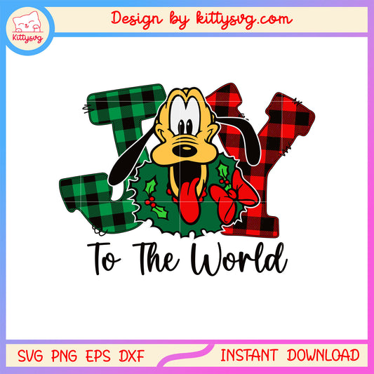 Disney pluto joy to the world christmas svg, disney pluto svg