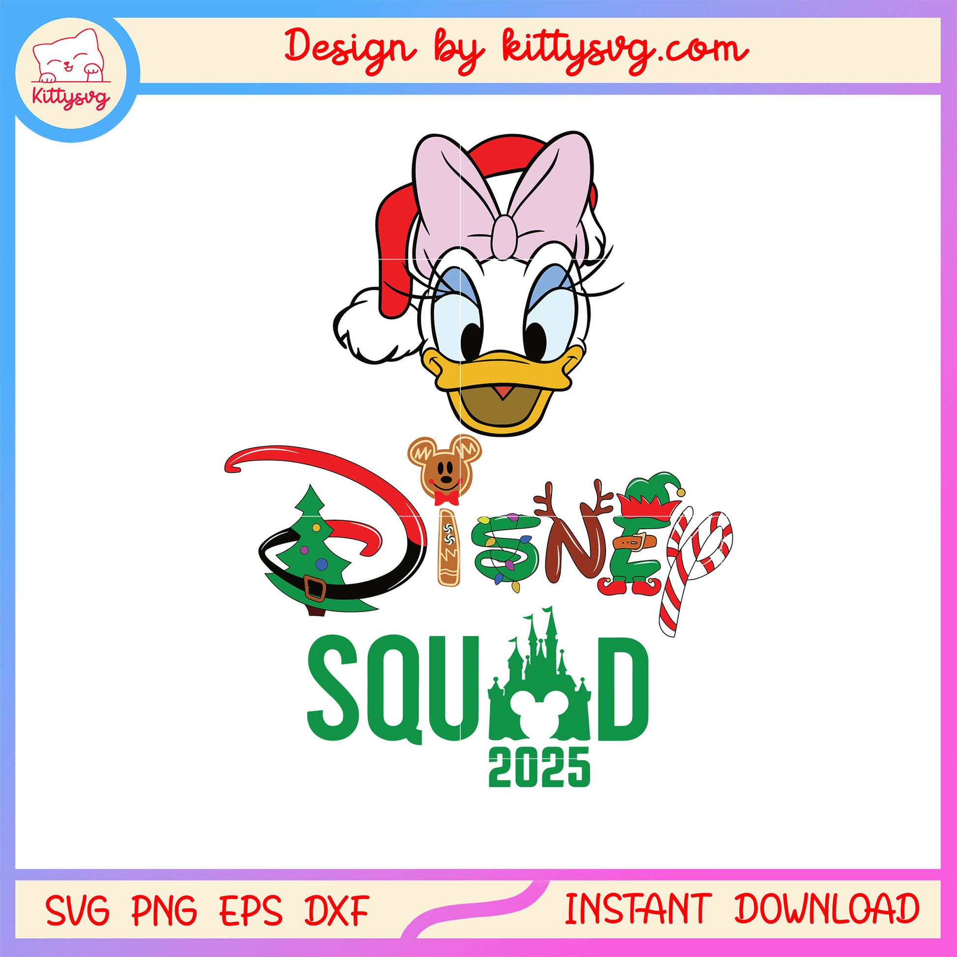 Disney squad 2025 daisy christmas svg, merry christmas gif svg