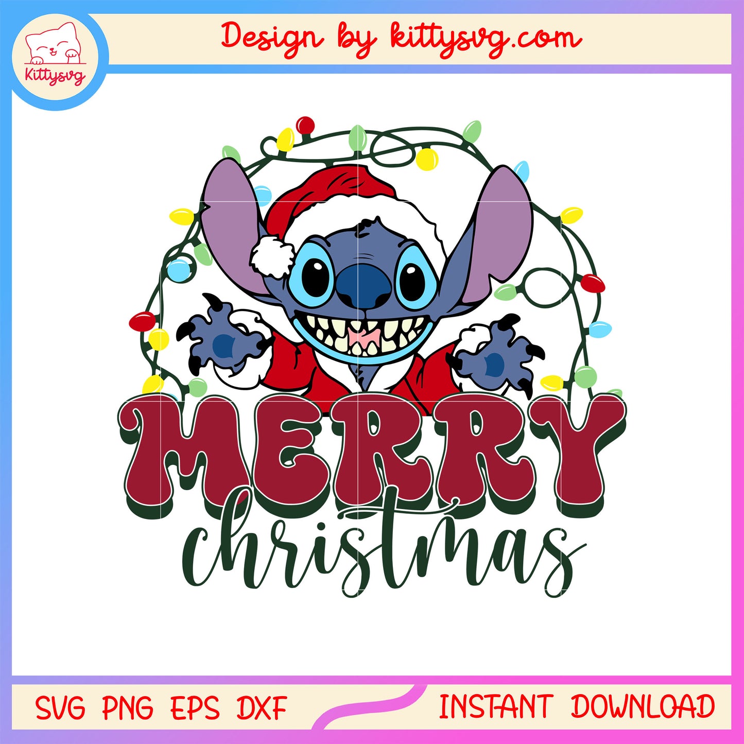Disney stitch character happy christmas svg, stitch disney cartoon svg