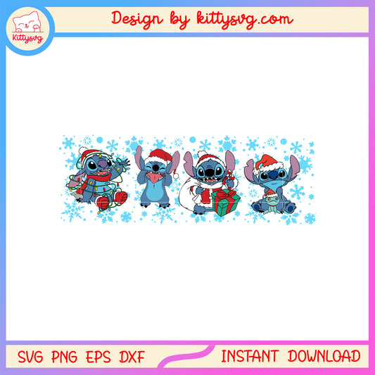 Disney stitch funny christmas clipart svg, stitch disney character svg